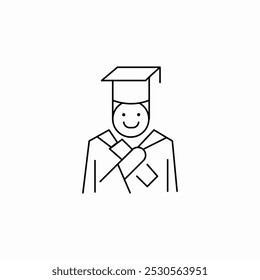 graduate student icon sign vector