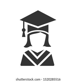 Graduate student icon. vector graphics