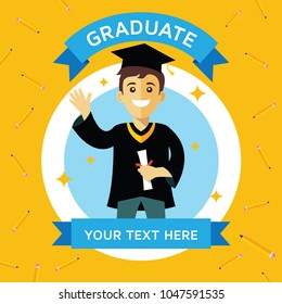 Graduate student illustration. student vector celebrating graduation