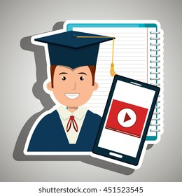 graduate student isolated icon design, vector illustration  graphic 