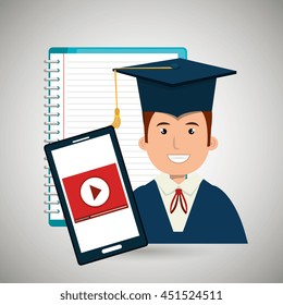 graduate student isolated icon design, vector illustration  graphic 