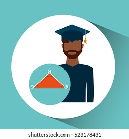 graduate student man geometry vector illustration eps 10