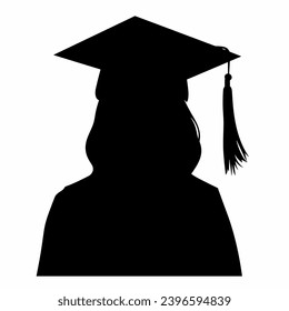 Graduate student silhouette. Graduate student black icon on white background