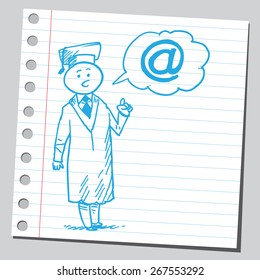 Graduate student speaking e-mail sign