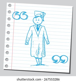 Graduate student in speech marks