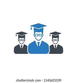 Graduate Student Team Icon Male Symbol Stock Vector (Royalty Free ...