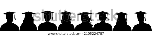 Graduate Students Academic Square Cap Silhouette Stock Vector (Royalty ...