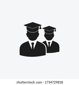 Graduate Students Team Icon. Editable Vector EPS Symbol Illustration.