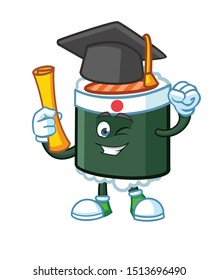 graduate sushi japan mascot character vector