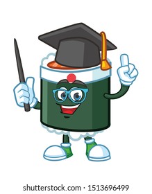 graduate sushi japan mascot character vector