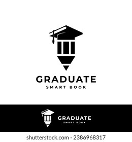 Graduate Toga Cap Pencil for vector logo design