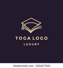 Graduate Toga Hat Pencil for School Education University College Academic Campus logo design