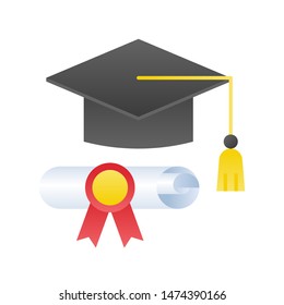 Graduate vector, Back to school gradient design icon