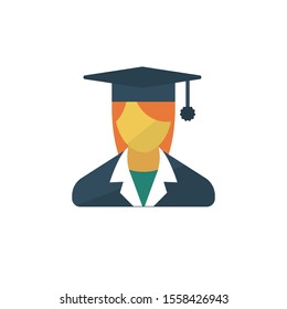 graduate vector flat colour icon 