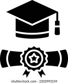 Icono de vector de graduación. Se puede usar para imprimir, móviles y aplicaciones web.