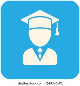 Graduate, vector icon flat design