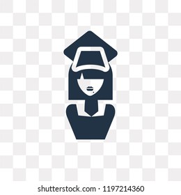 Graduate vector icon isolated on transparent background, Graduate transparency concept can be used web and mobile