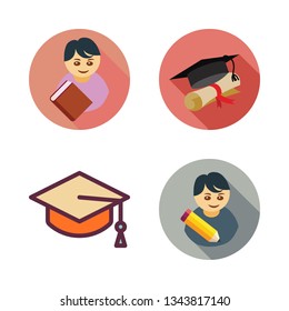 graduate vector icon set