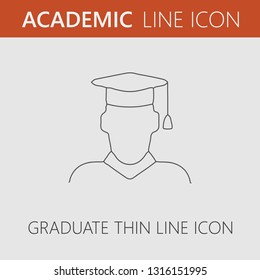 Graduate vector icon. Simple isolated pictogram