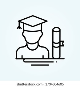 graduate vector icon style illustration. Startup and new business symbol EPS 10