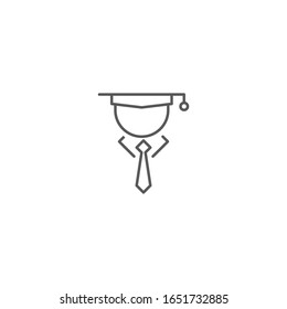 Graduate vector icon symbol isolated on white background