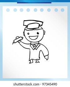 graduate vector illustration doodle