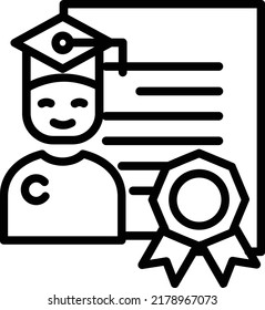 Graduate Vector Line Icon Design
