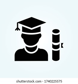graduate Vector Solid style illustration. Startup and New Business symbol icon. EPS 10