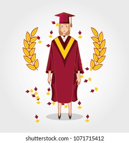 graduate woman avatar character