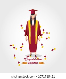 graduate woman avatar character