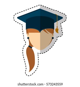 graduate woman avatar character vector illustration design