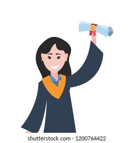 graduate woman college with diploma