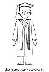 graduate woman in graduation robe and cap