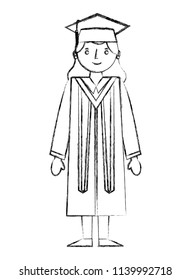 graduate woman in graduation robe and cap