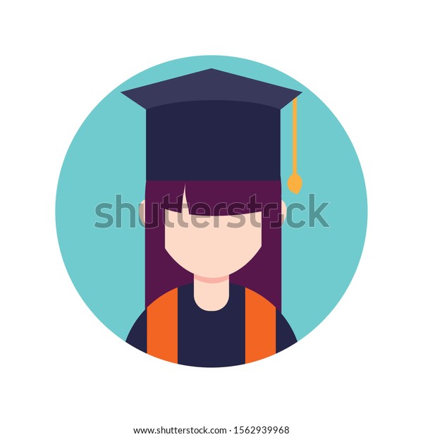 Graduate Woman Student Person Flat Design Stock Vector Royalty Free