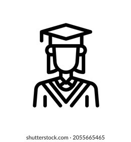 graduate women Line icon for business website,apps, and many more
