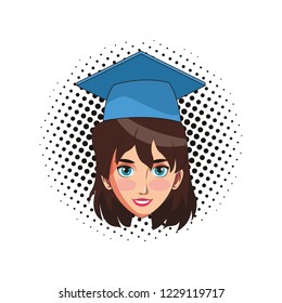 graduate young woman cartoon