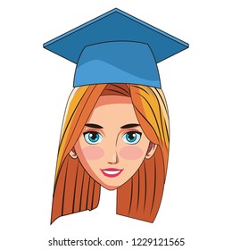 graduate young woman cartoon