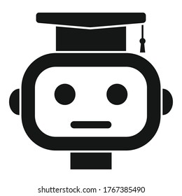 Graduated ai robot icon. Simple illustration of graduated ai robot vector icon for web design isolated on white background