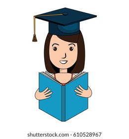 graduated avatar character reading book