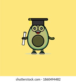 GRADUIERTES AVOCADO-MASCOT-VEKTORDESIGN