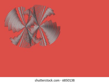 graduated black abstract shape on a red background