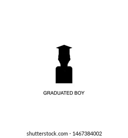 graduated boy icon vector black design