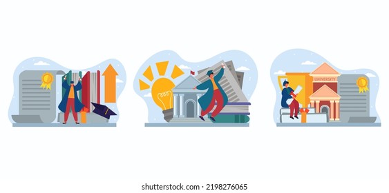 Graduated from College Flat Bundle Design