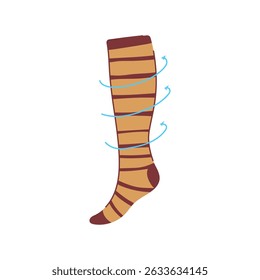 graduated compression socks cartoon. pressure relief, pain travel, medical athletic graduated compression socks sign. isolated symbol vector illustration