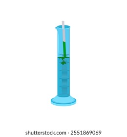 Graduated Cylinder Flat Icon, Vector illustration