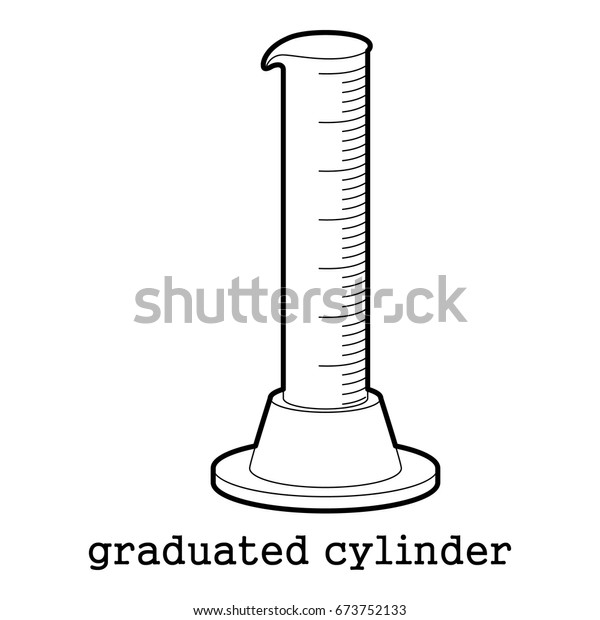 Graduated Cylinder Icon Outline Style Isolated Stock Vector (Royalty ...