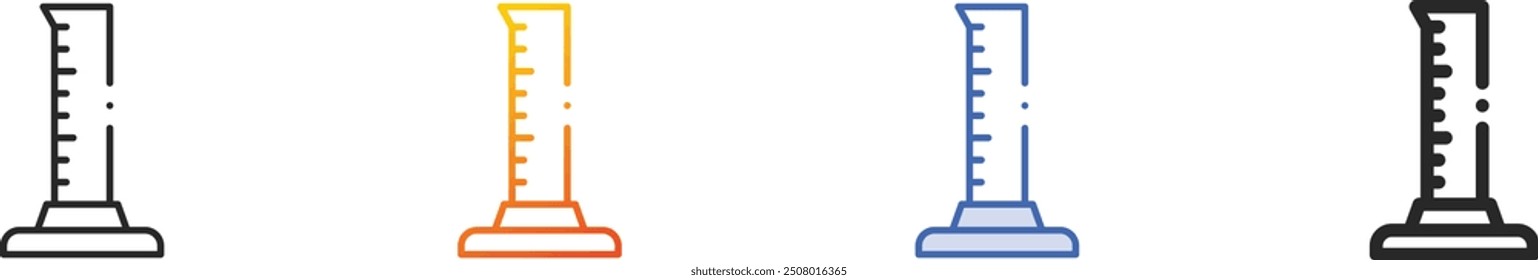 graduated cylinder icon.Thin Linear, Gradient, Blue Stroke and bold Style Design Isolated On White Background