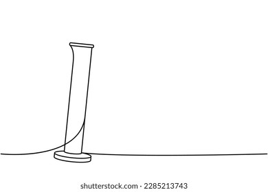 Graduated cylinder one line continuous drawing. Laboratory glass equipment continuous one line illustration. Vector minimalist linear illustration.