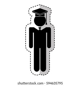 graduated figure silhouette icon